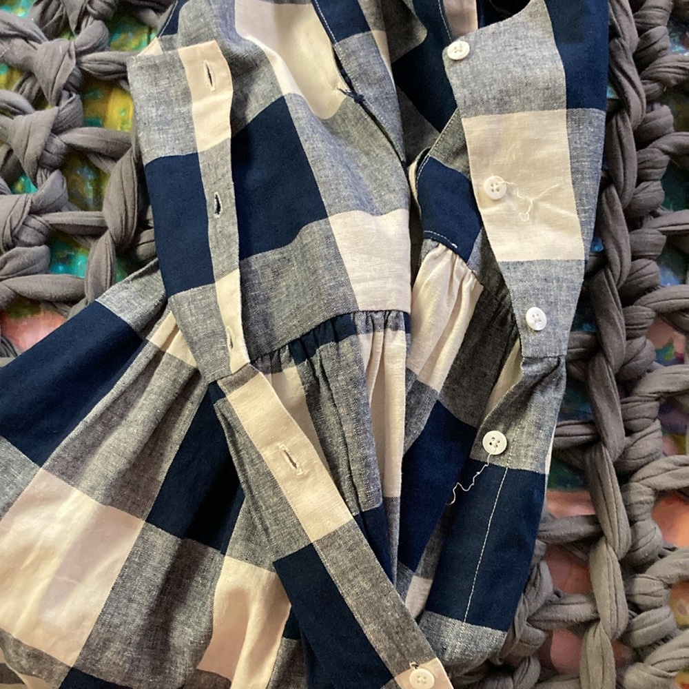 Christy Dawn Blue and White Gingham Halter Sundress - Picture 4 of 16